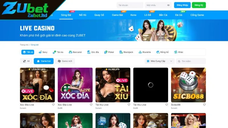 Tận hưởng trọn vẹn bầu không khí sòng bài tại sảnh live casino