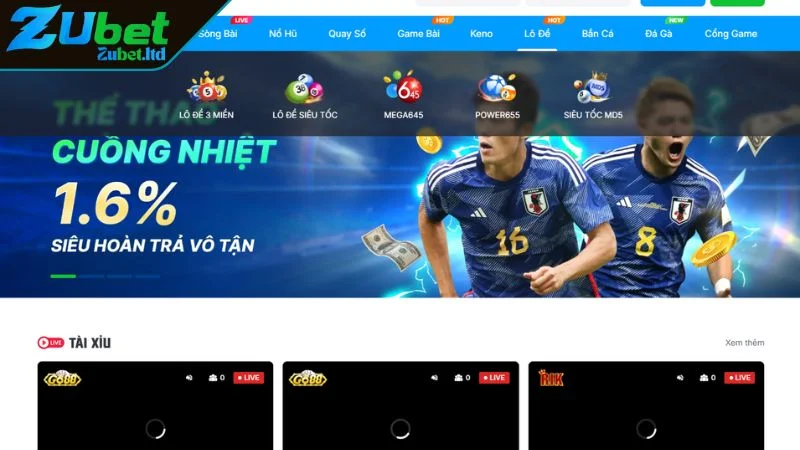 Zubet đem đến trải nghiệm lô đề tiện lợi, tỷ lệ trả thưởng cao
